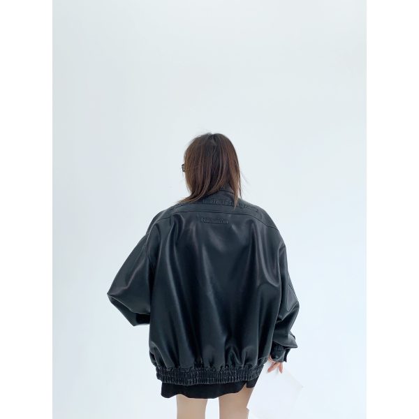 Oversized Faux Leather Jacket - Image 7