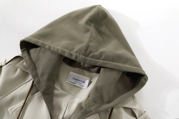 Hooded Double-Breasted Trench Coats - Image 4
