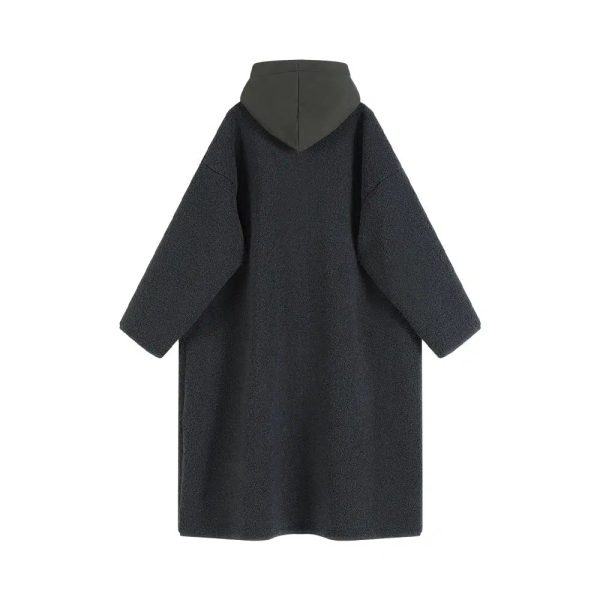 Button Closure Hooded Wool Coat - Image 5