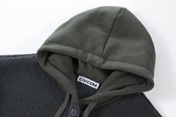 Button Closure Hooded Wool Coat - Image 6