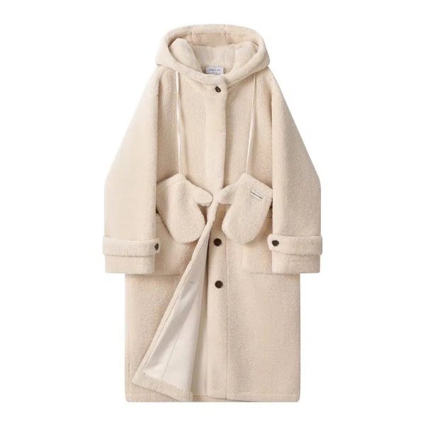 Hooded Wool Coat with Mittens - Image 2