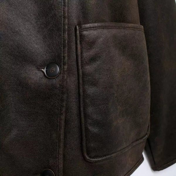 Shearling Lined Pockets Jacket - Image 3