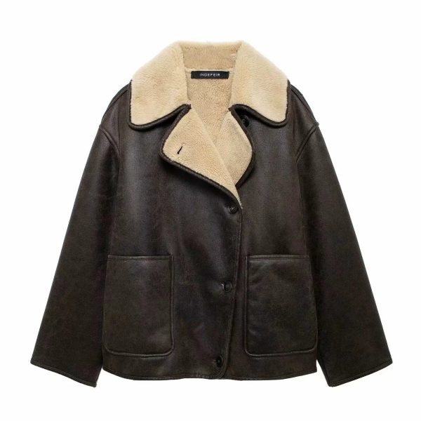 Shearling Lined Pockets Jacket - Image 5