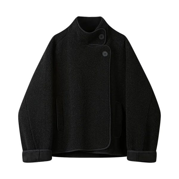 Wool Blend Asymmetrical Coat - Image 2