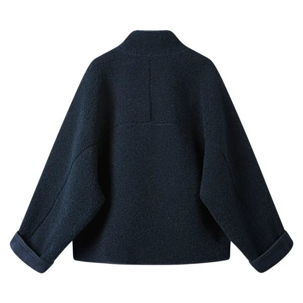 Wool Blend Asymmetrical Coat - Image 4