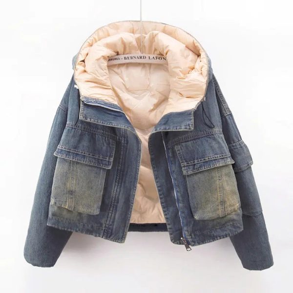 Double-sided Velvet-Lined Denim Jacket - Image 2